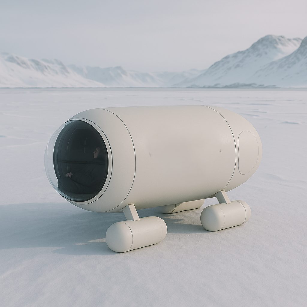 Rendu du Ghost Pod posé sur la neige